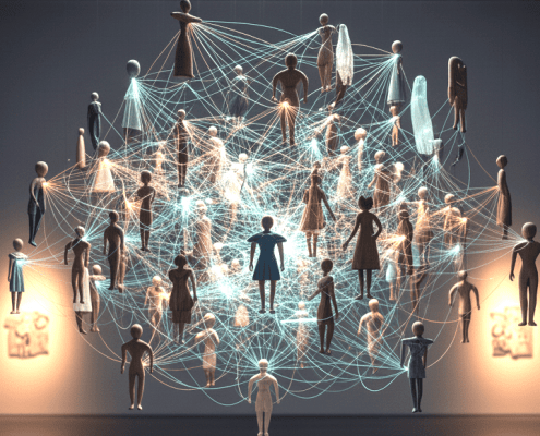 Abstrahiertes Netz von Beziehungen vieler Menschen.